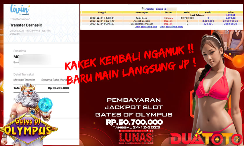 BUKTI PEMBAYARAN JACKPOT SLOT GATES OF OLYMPUS 24-12-2023